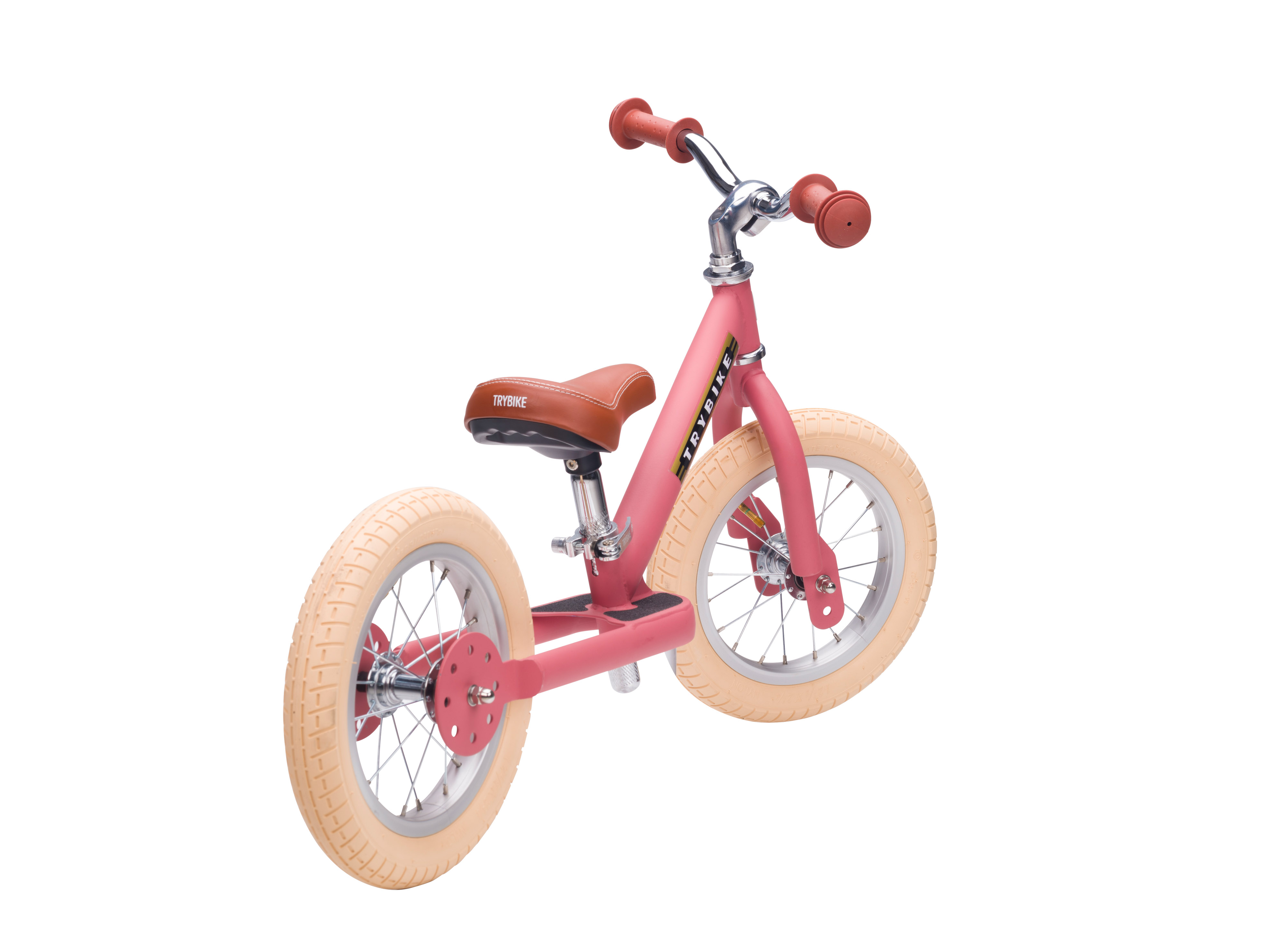 Trybike Pierwszy rowerek trójkołowy dziecięcy biegowy 2w1 różowy matowy 