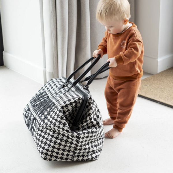 Childhome Torba Mommy Bag Pepitka Czarno-Biała