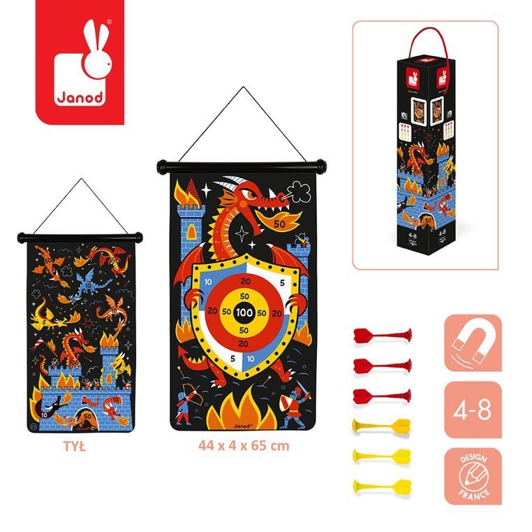 Janod Magnetyczna gra w rzutki Smoki 3+