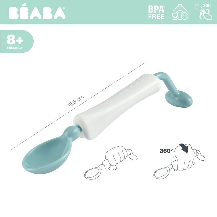 Beaba Łyżeczka 360° Airy Green dla niemowląt 6m+