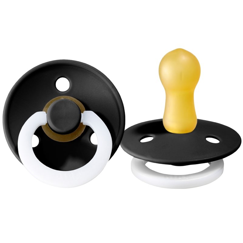 Smoczek BIBS Kauczukowy S Czarny Świecący w Ciemności 1+