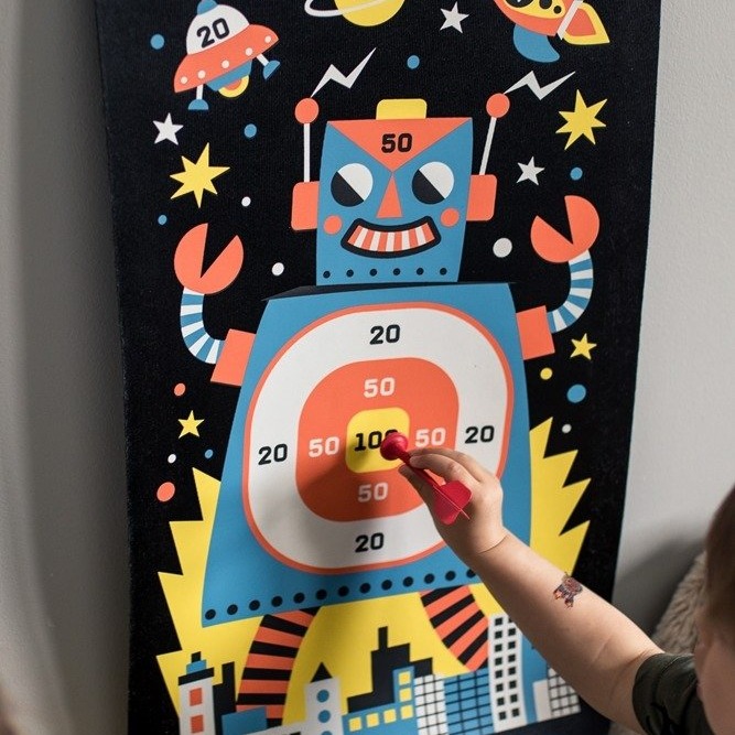 Janod Magnetyczna gra w rzutki Roboty 3+