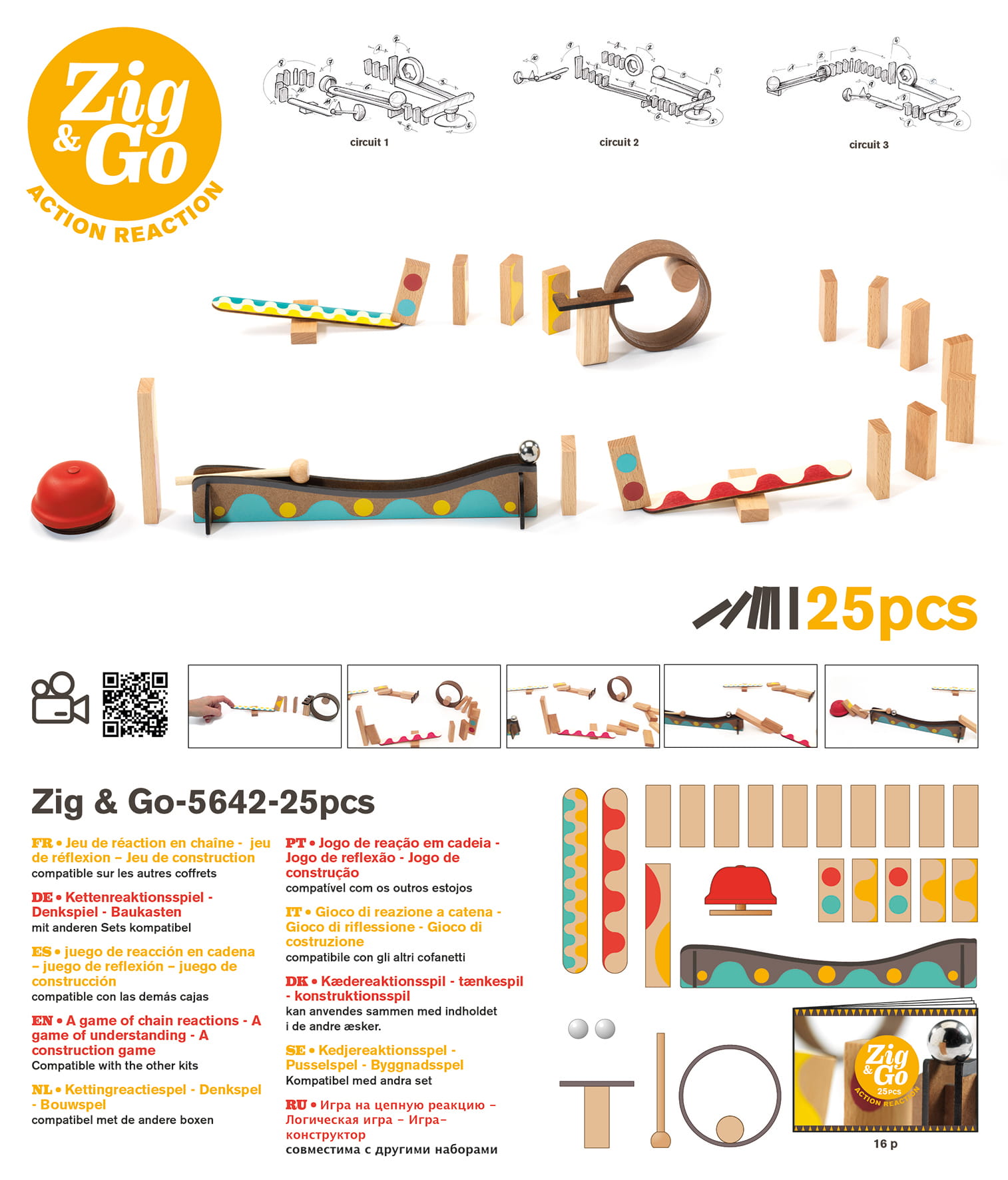 Djeco Zestaw Zig & Go 25 elementów 4+