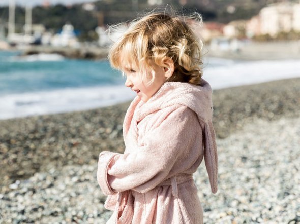 Bamboom Szlafrok Bambusowy Różowy z Kapturkiem 2-4 lata