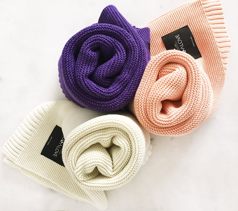 Lullalove Bambusowy Koc Brzoskwinia 80x100cm