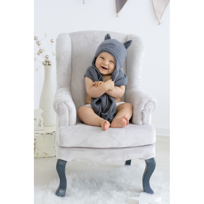 Effii Kocyk Kaszmirowy z Uszkami Grafitowy 0+