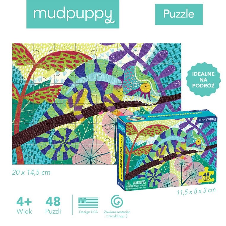 Mudpuppy Puzzle Mini Kameleon Lamparci 48el 4+