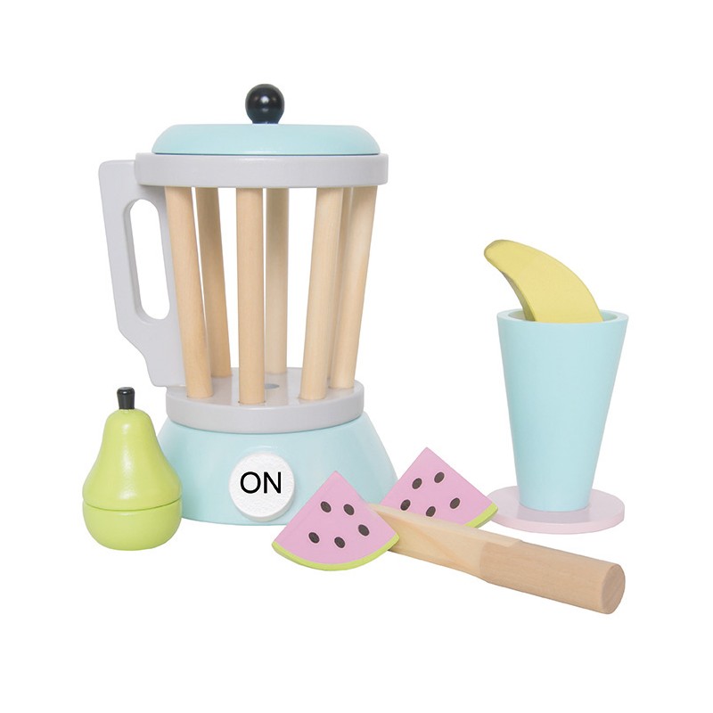 Drewniany blender z owocami JaBaDaBaDo - zestaw do koktajli 3+
