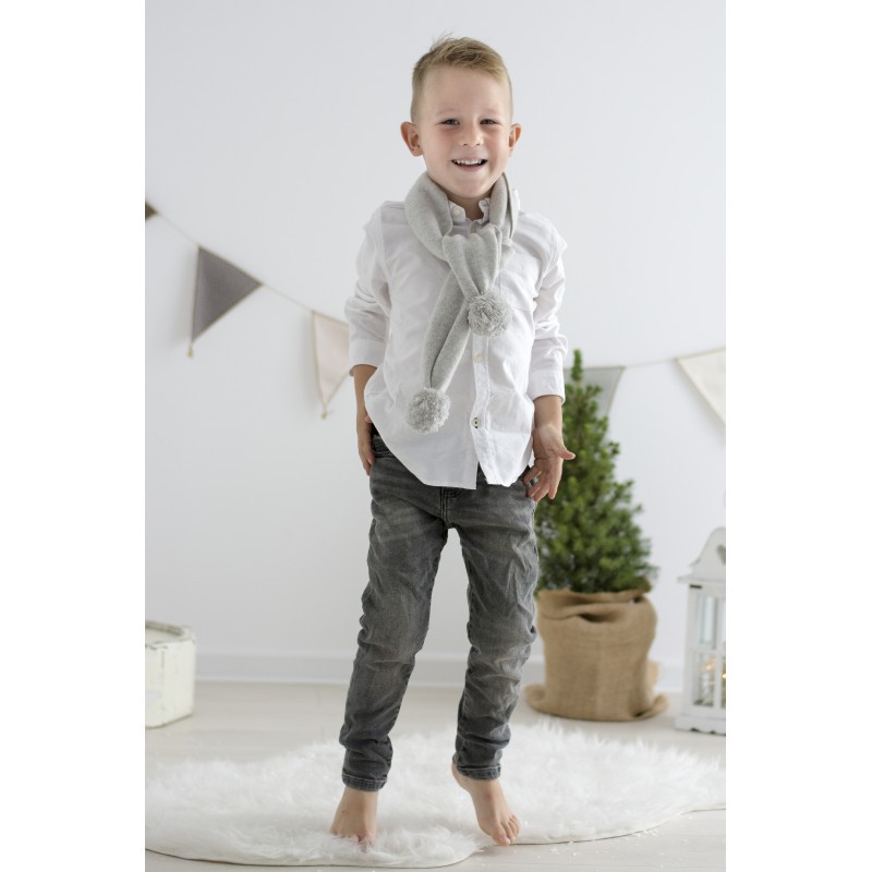 Effii Szalik Kaszmirowy z Pomponami L Srebrzysty 1-6 lat