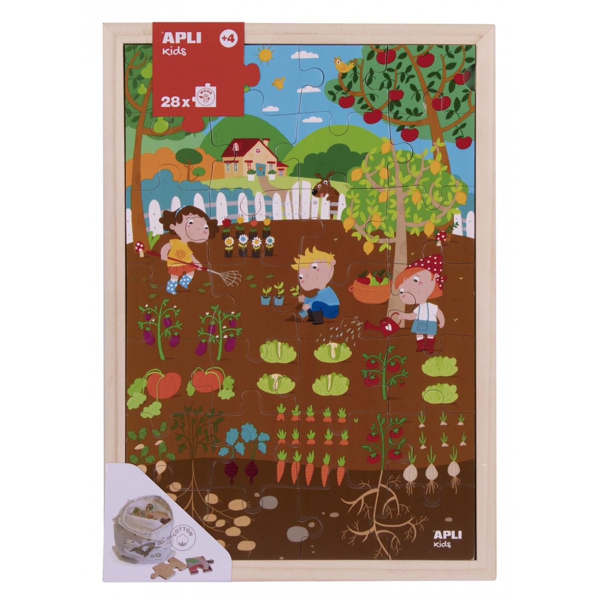 Apli Kids Drewniane puzzle Ogród 4+
