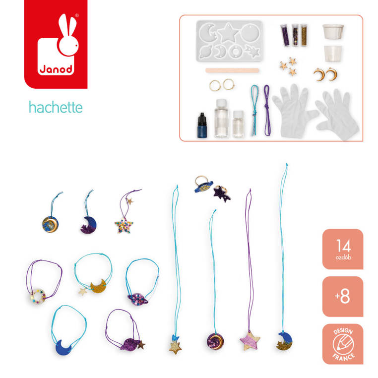 Janod Zestaw Biżuteria Żywica Galaktyka 8+