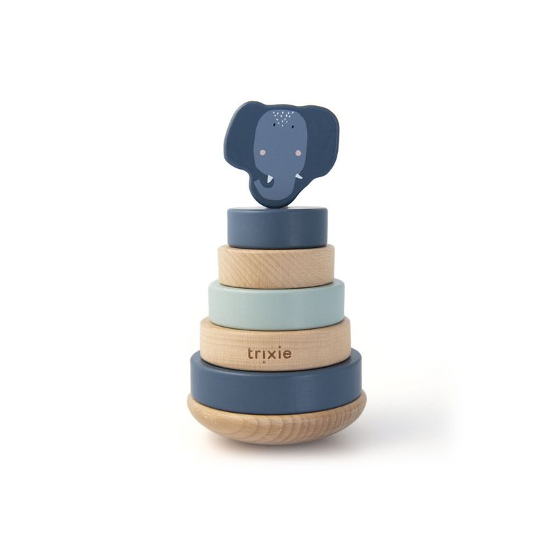 Trixie Baby Słonie Drewniana Zabawka Edukacyjna 12m+
