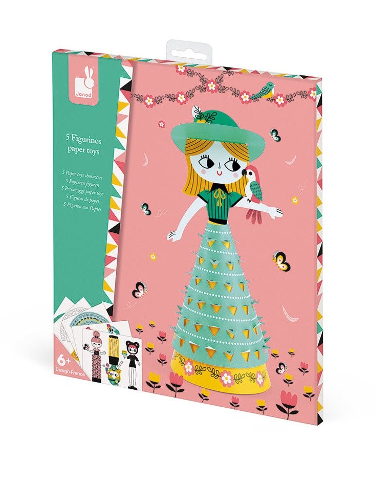 Janod Zestaw Papierowe Laleczki 3D Kreatywny 6+