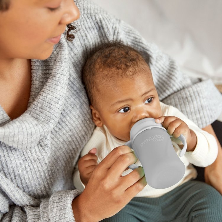 Everyday Baby Butelka Szklana z Ustnikiem 150 ml Szara 6m+