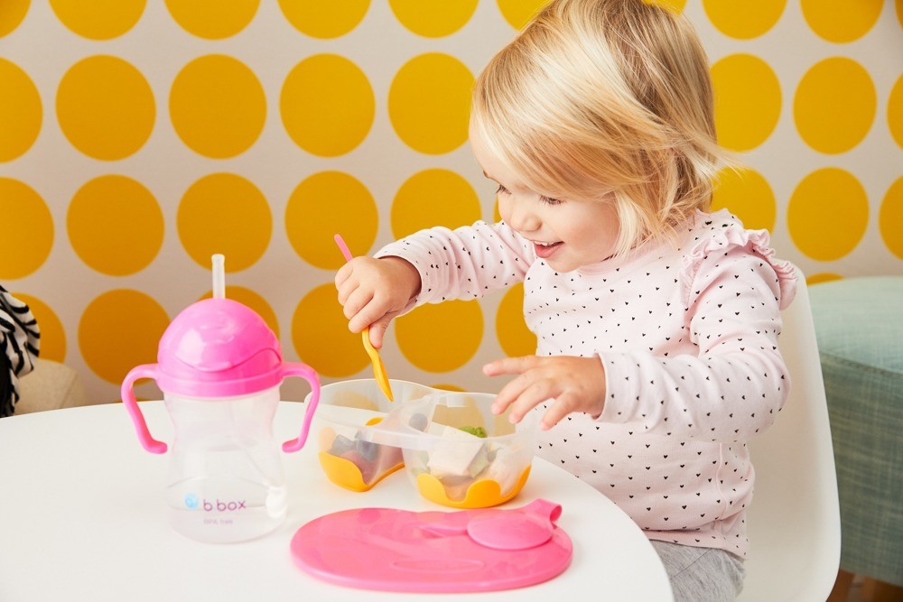 B.Box Kubek Niekapek z Rurką Różowy 6m+