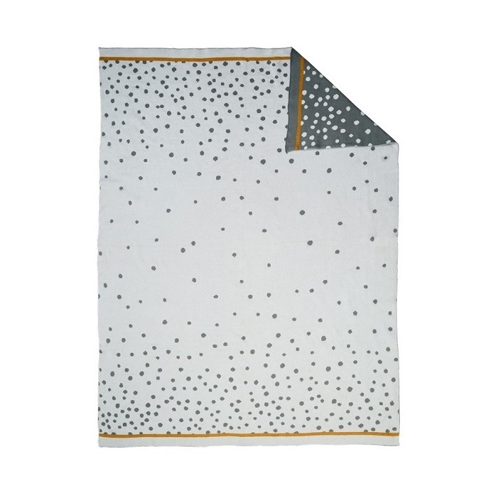 Done By Deer Kocyk Dzianinowy Dots Grey 80x100cm