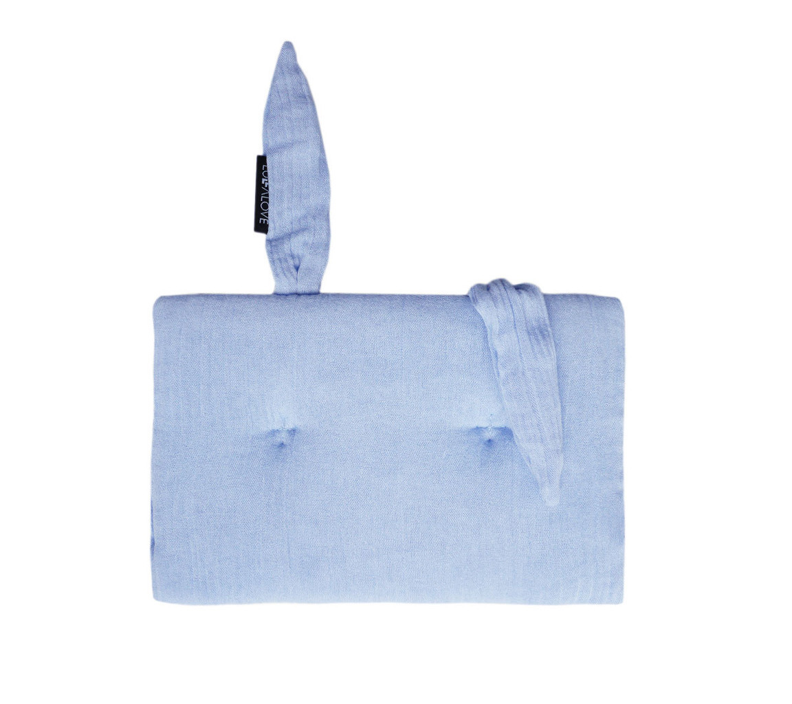 Lullalove Poduszka Królik Serenity Niebieski Muślin 30x40 cm