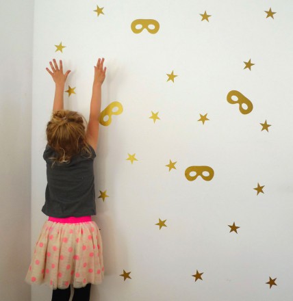 Humpty Dumpty Room Naklejki Ścienne Złote Maski | Pokój Dziecięcy