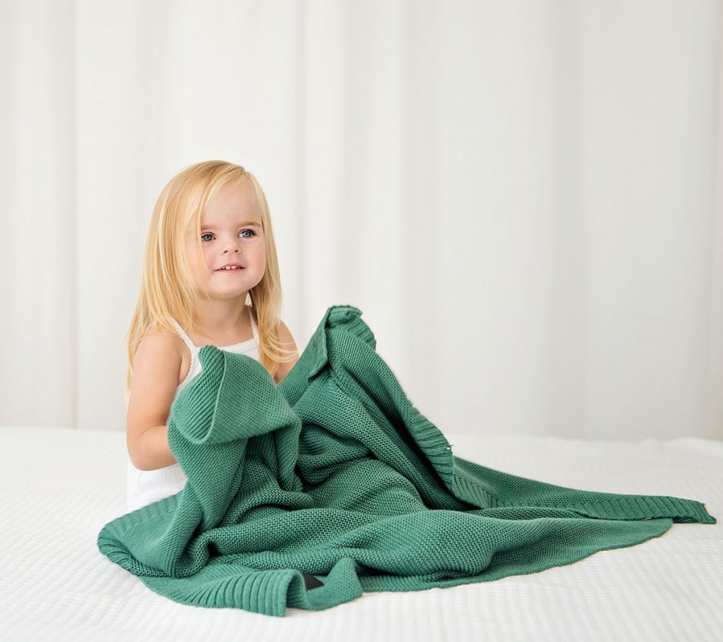 Lullalove Koc Bambusowy Butelkowa Zieleń 80x100cm