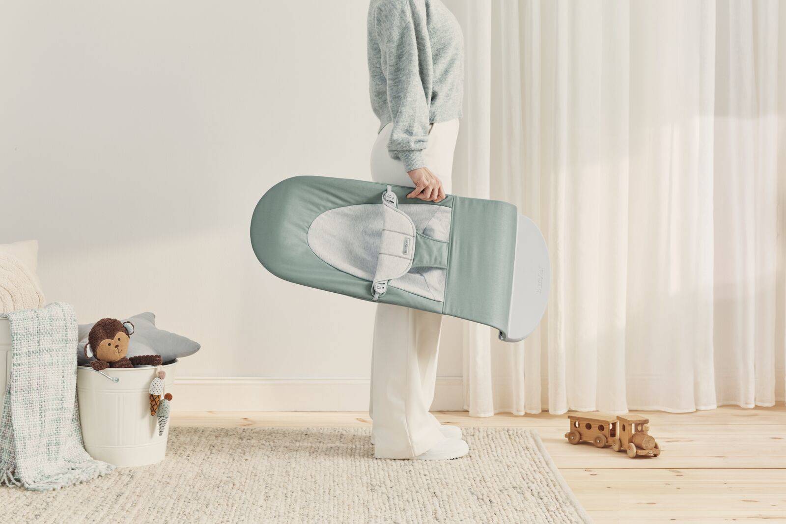 Babybjorn Leżaczek Balance Soft Bawełna Jasnoszary 0+