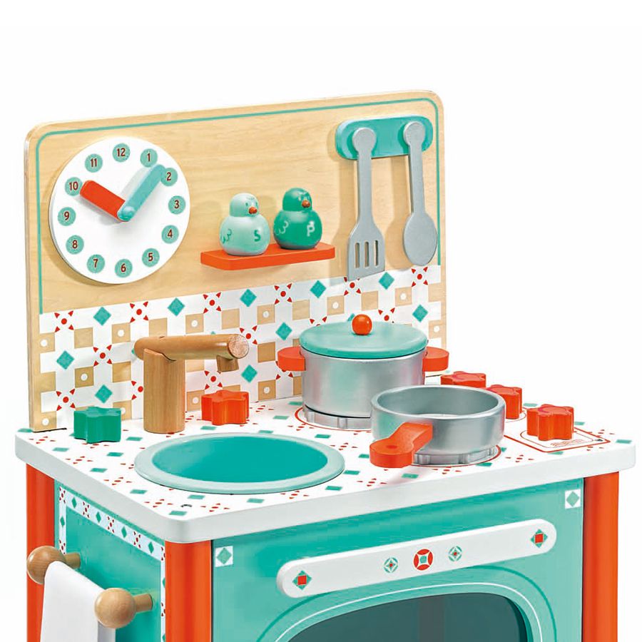 Djeco Kuchnia Zielona Leo 2+ | Drewniana Zabawka
