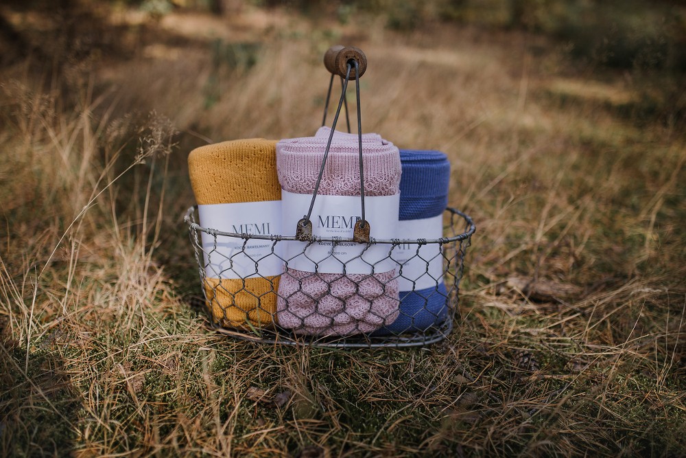 My Memi Kocyk Bambusowy 80x100 Denim Certyfikat OEKO-TEX 1+