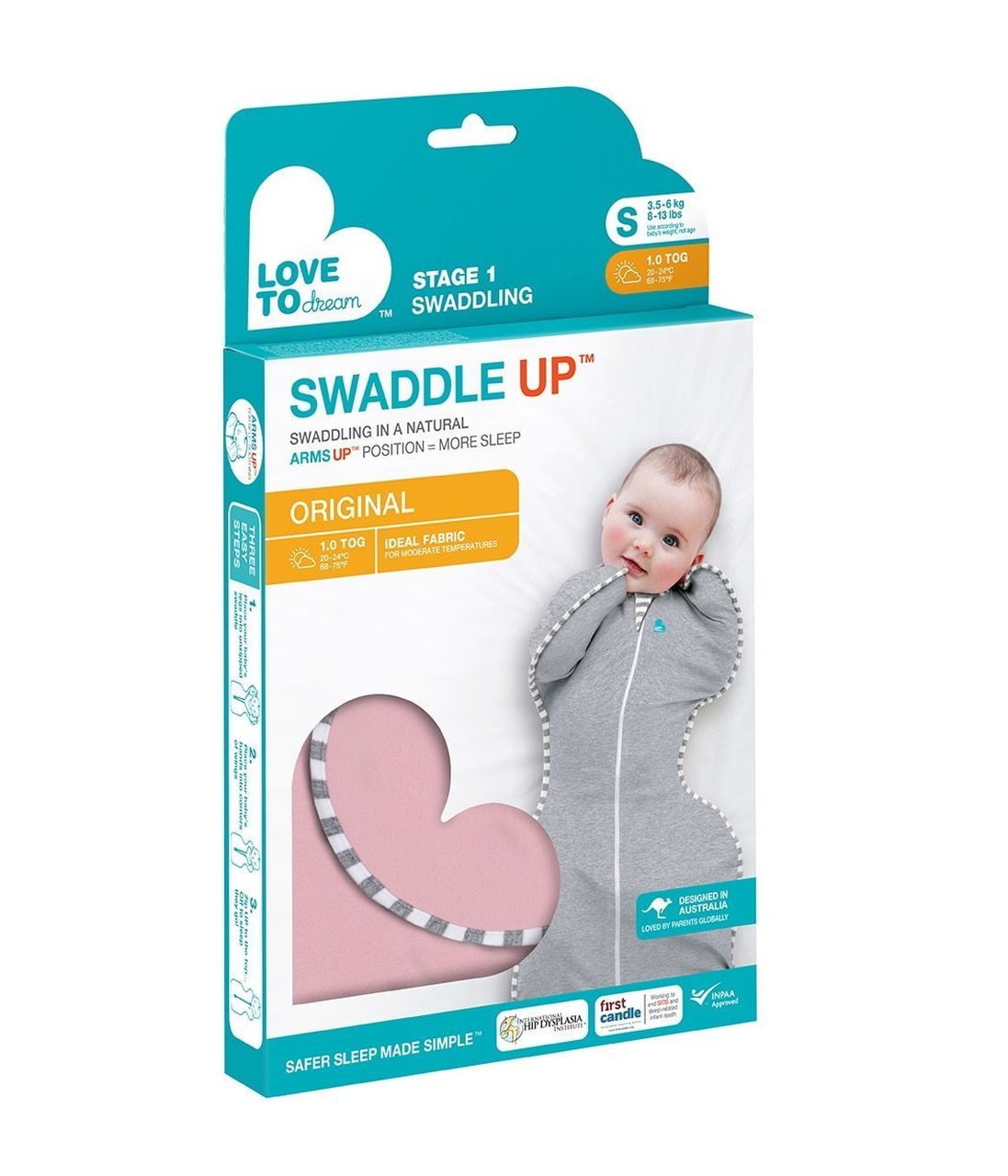Love To Dream Otulacz Swaddle UP XS Różowy - Etap 1 Original
