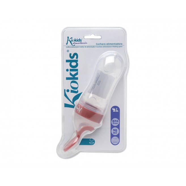 Kiokids Pojemnik z łyżeczką na jedzenie Różowy 4m+