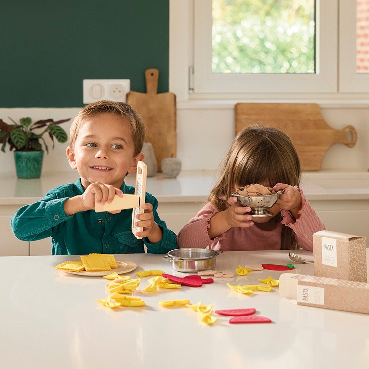 Janod Filcowy zestaw makaronów do gotowania 58el 3+