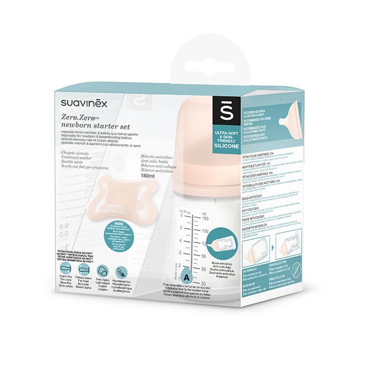 Suavinex Butelka Zero 180ml + Smoczek -2M