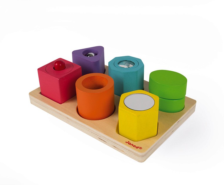 Janod, Układanka drewniana sensoryczna sorter Kształty i dźwięki