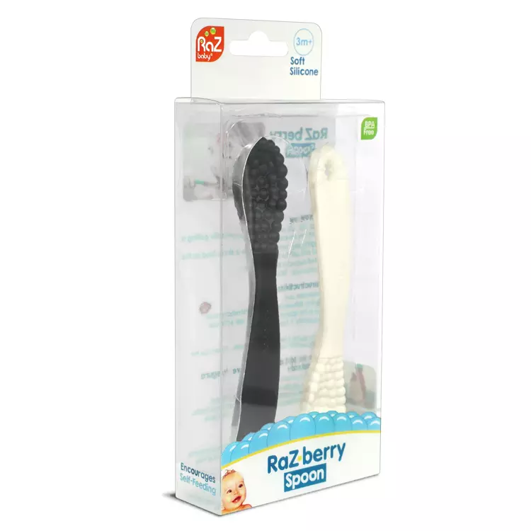 RaZbaby, Pierwsza łyżeczka dla niemowlaka 2szt, czarna i biała