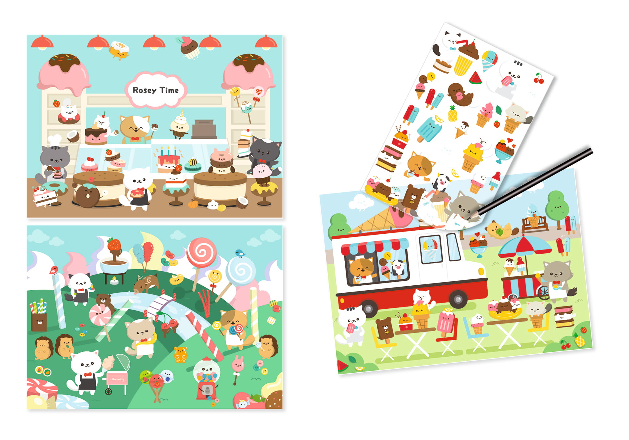 Djeco Zestaw Kalkomanii Cukierkowy Świat 4+