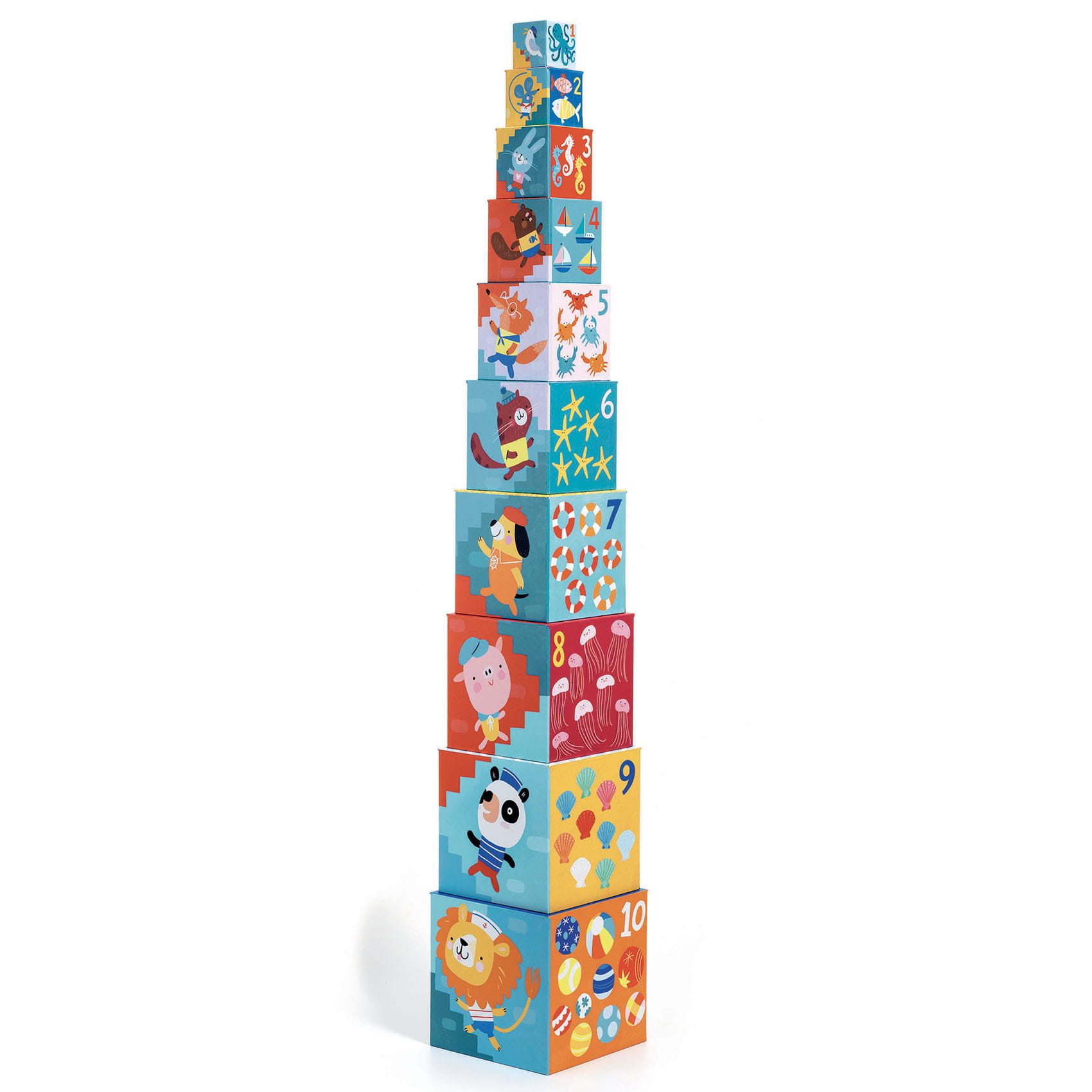 Djeco Układanka z kostek PLAŻA 18m+