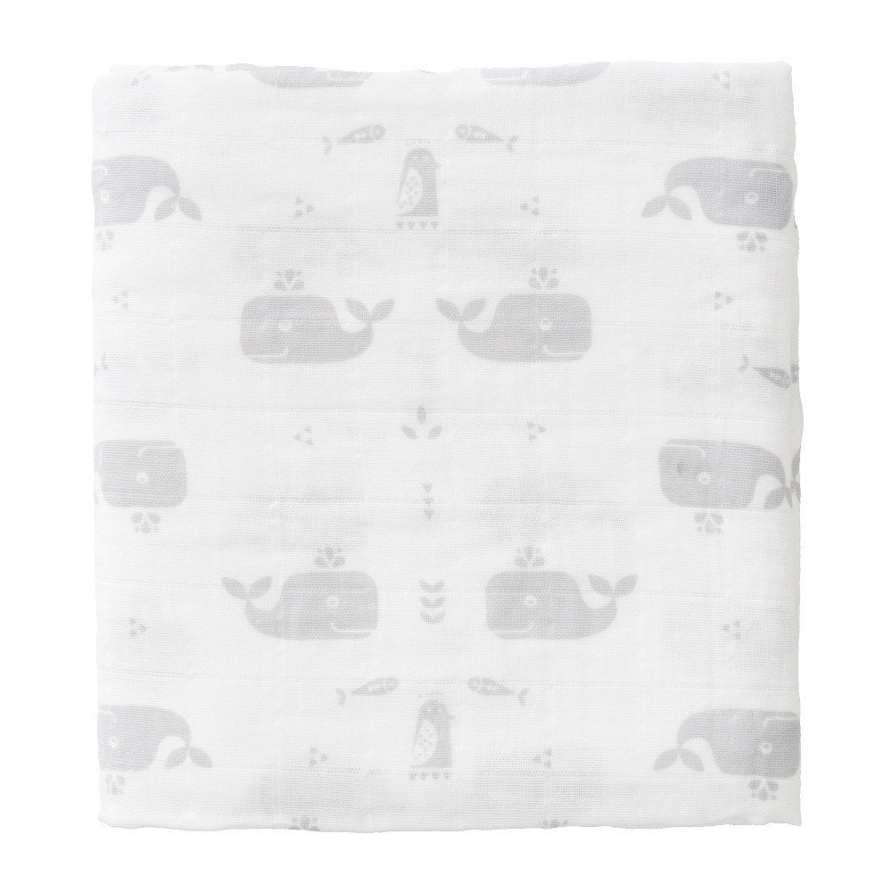 Fresk Pieluszki Muślinowe Wieloryb 2 szt. 120x120 cm