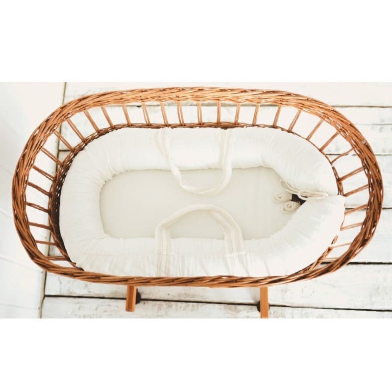 Hi Little One Kosz Mojżesza Wiklinowy Organic ze stelażem