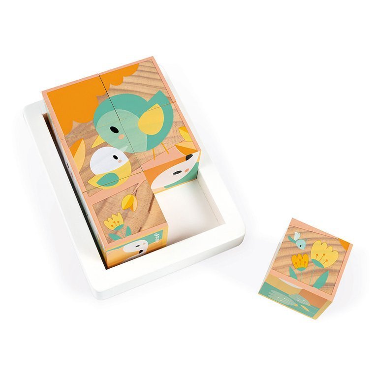 Janod Klocki Drewniane Puzzle Pure 6el 1+