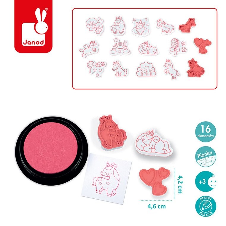 Janod Stempelki Jednorożce Zestaw Kreatywny 3+