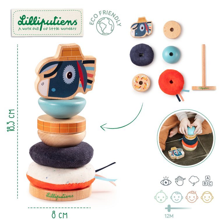 Lilliputiens Piramida Drewniana Osiołek Ignacy 1+