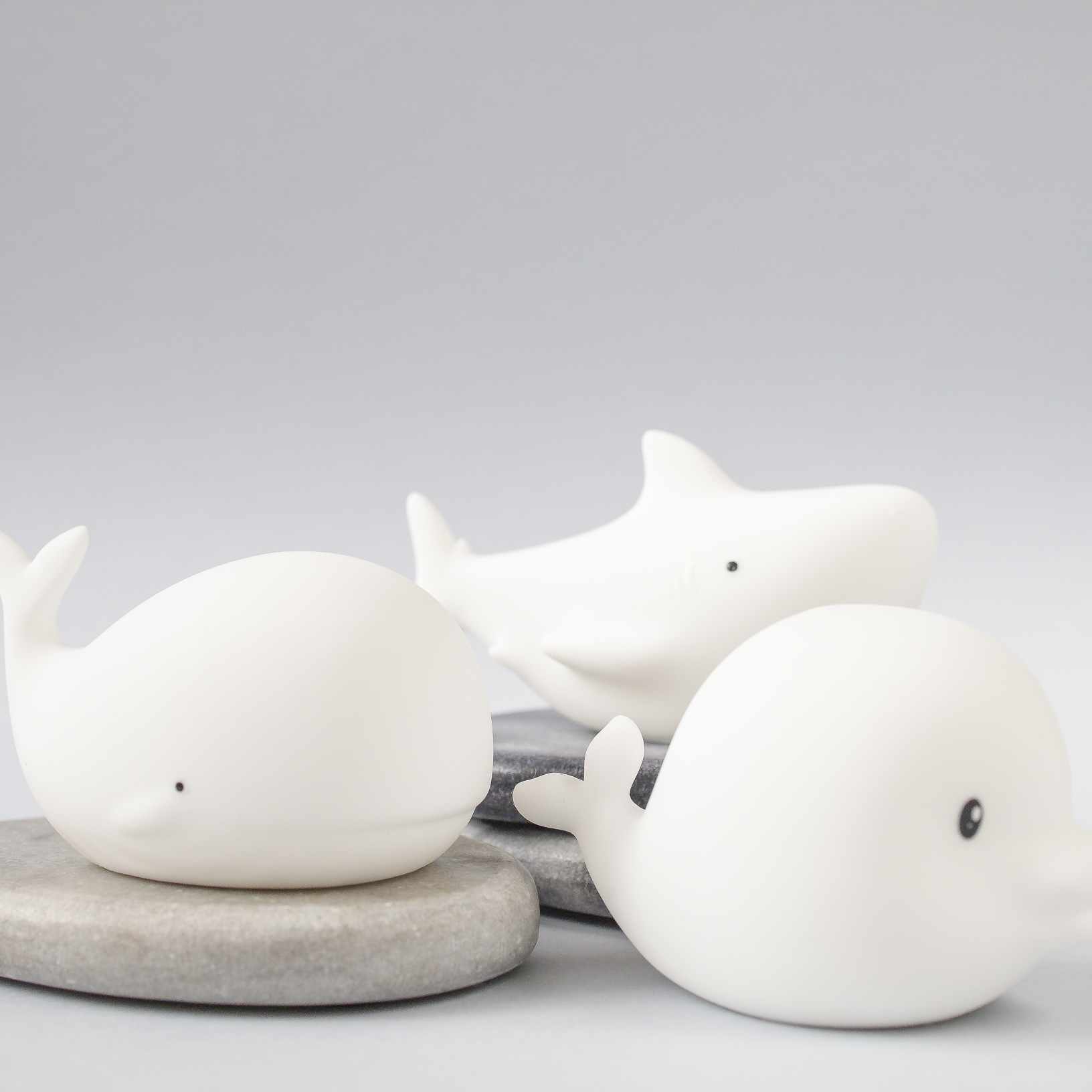 Rabbit&Friends, Zestaw 3 silikonowych lampek białych Morskie