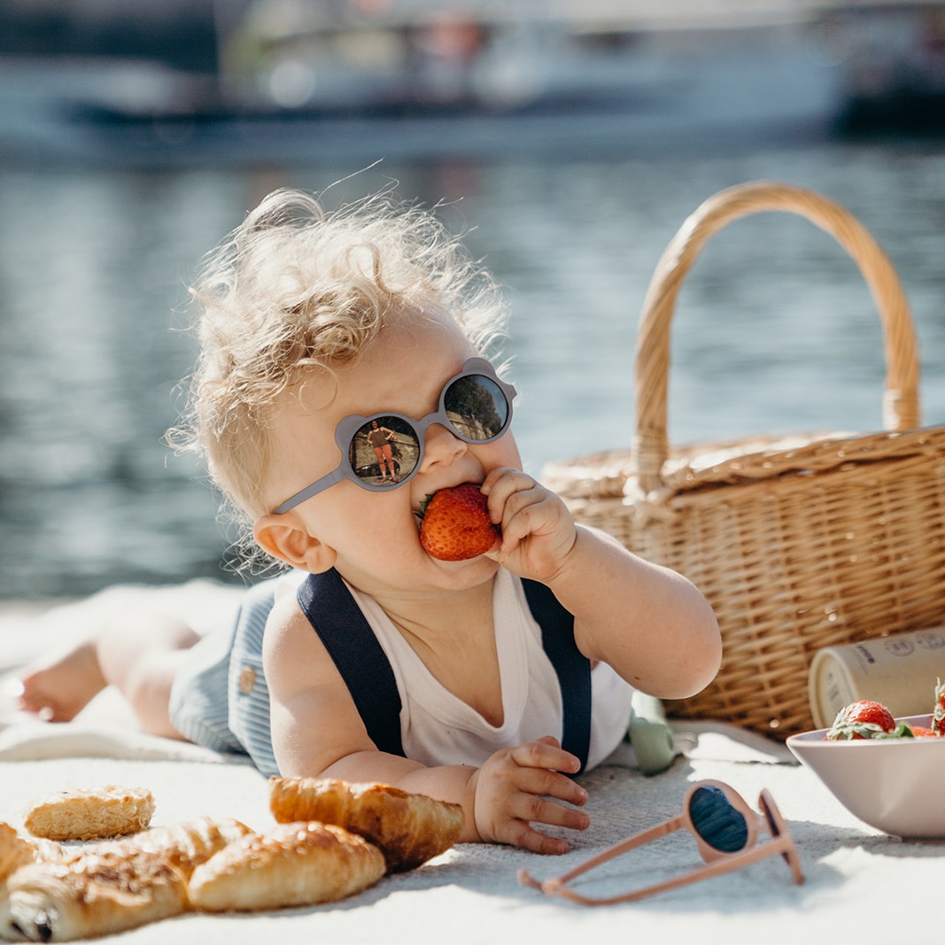 Ki ET LA, Okulary przeciwsłoneczne OURS'ON 1-2 lata Silver Blue