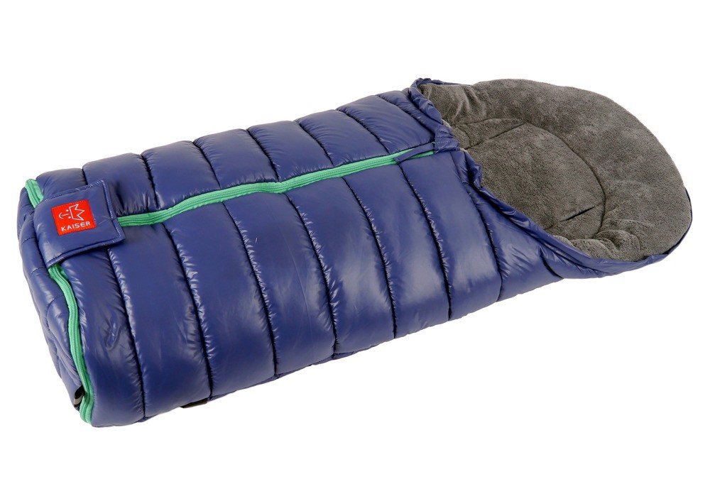 Kaiser Śpiworek FINN granatowy z zielonym zamkiem 0+