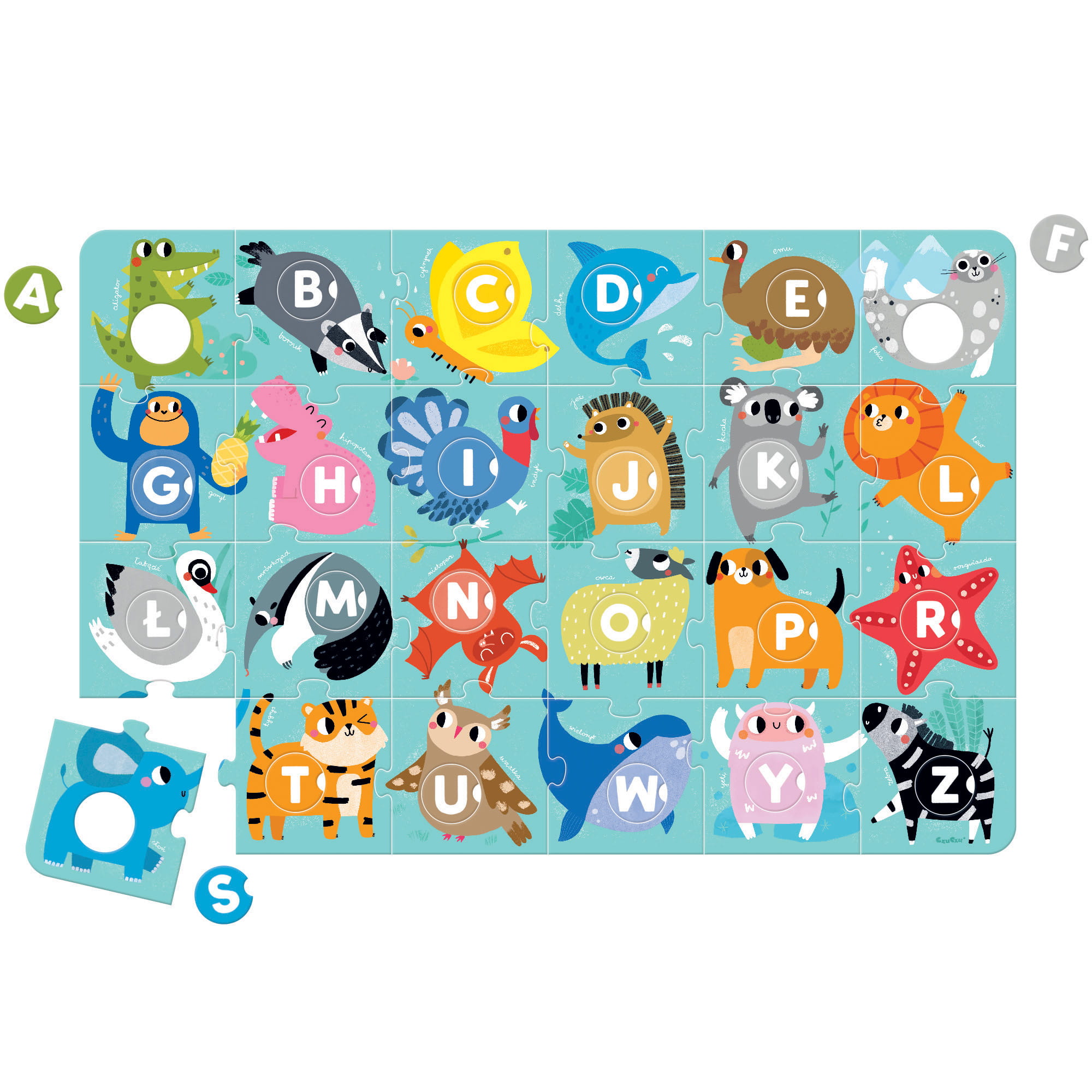 Czuczu Puzzle z Dziurką Alfabet Edukacyjne 3+