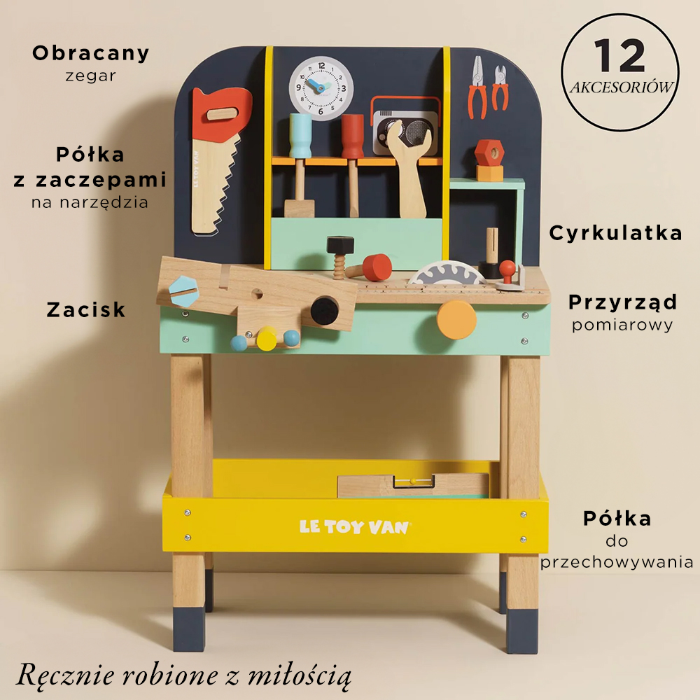 Drewniany warsztat z narzędziami Alexa (zestaw majsterkowicza)  | Le Toy Van