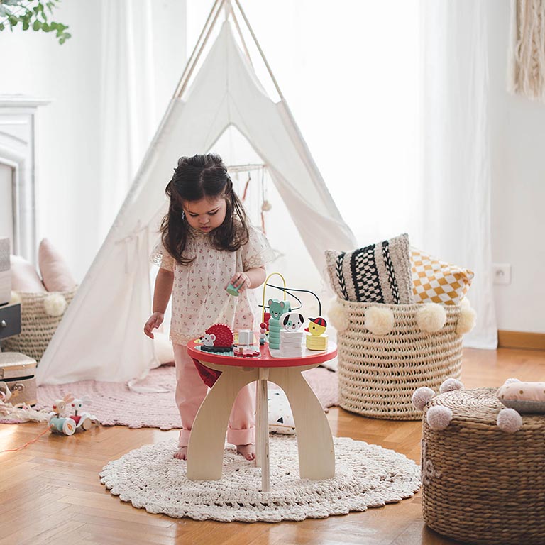 Janod Stolik Edukacyjny Baby Forest Drewniany 12m+