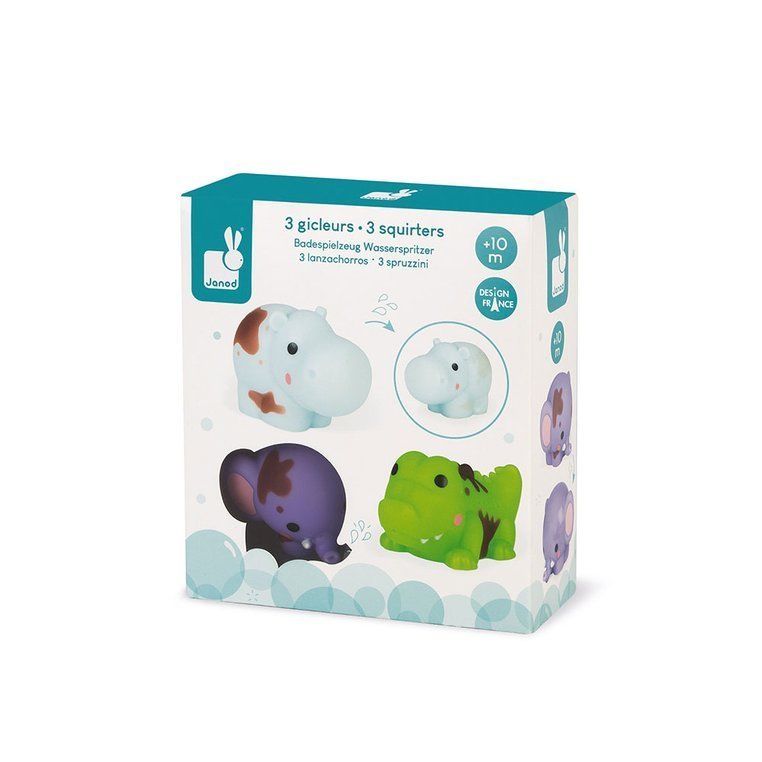 Janod Zwierzaki Brudaski Zestaw do kąpieli 3 el. 10m+