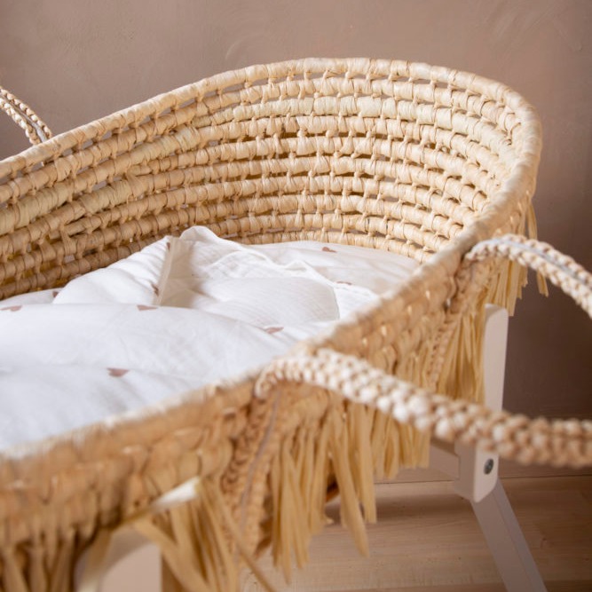 Childhome Kosz Mojżesza Boho z kukurydzy + materacyk 0+