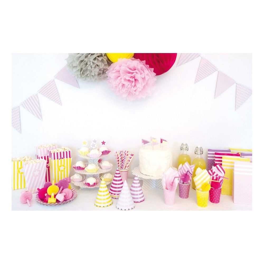 JaBaDaBaDo Pompony papierowe jasny róż 4 szt.