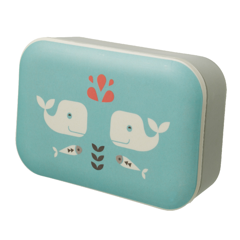 Fresk Pudełko Śniadaniowe Bambusowe Wieloryb 1+