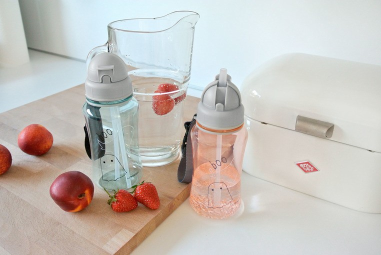 Lassig Bidon z zapasową słomką Little Spookies Aqua 1+